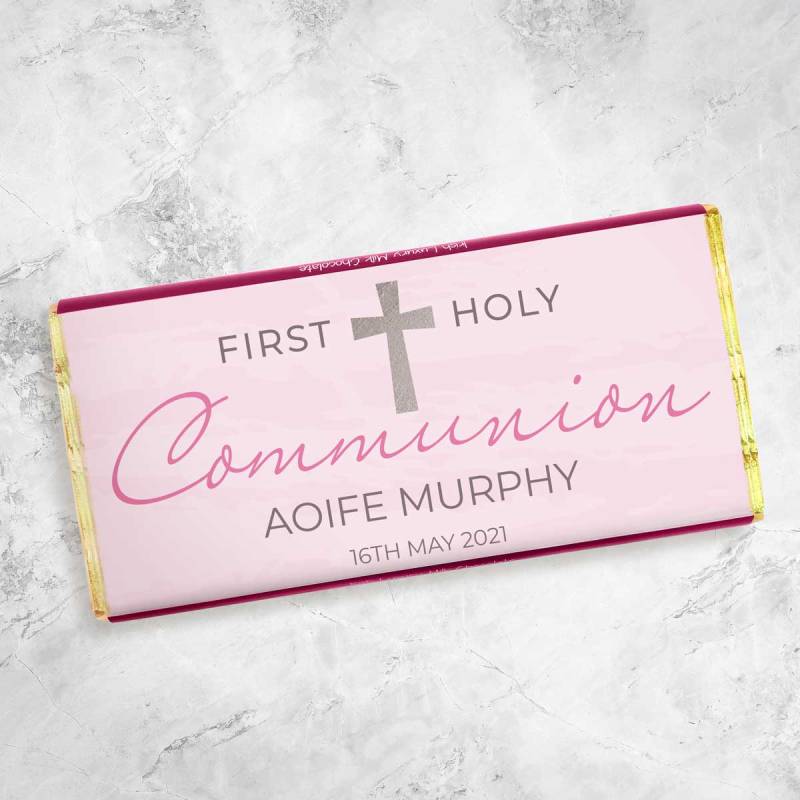 First Holy Communion Cross Personalised Chocolate Bar