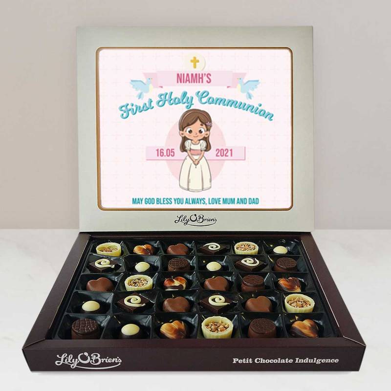 Name's First Holy Communion Girl - Personalised Chocolate Box 290g