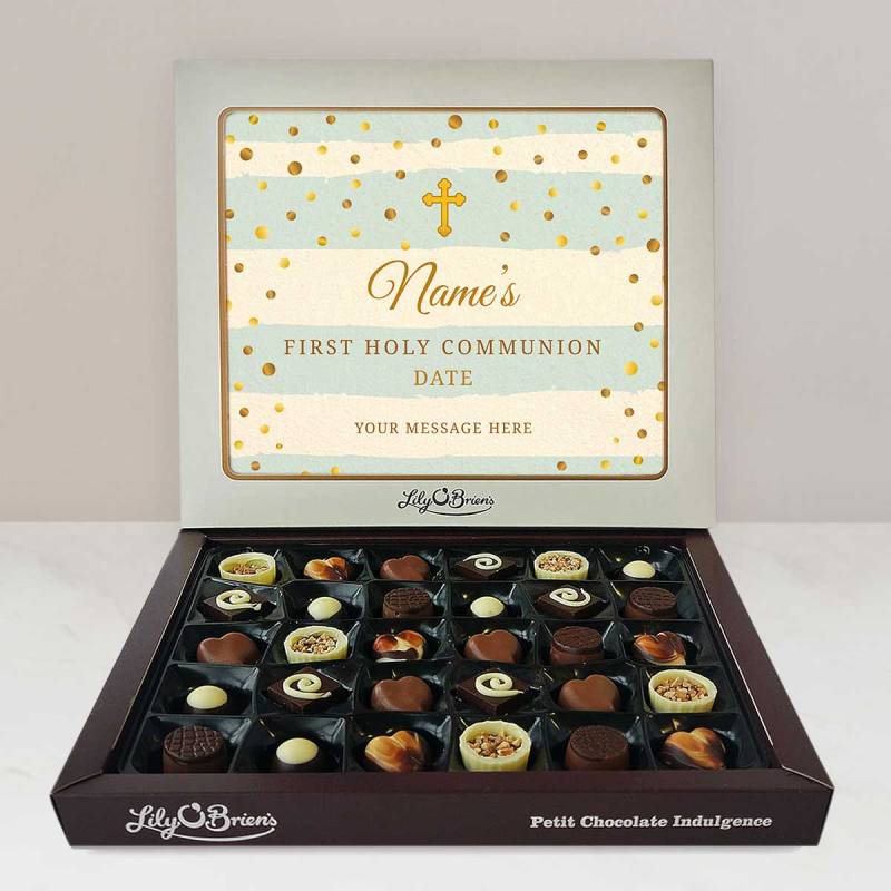 Name's First Holy Communion Confetti Colours - Personalised Chocolate Box 290g