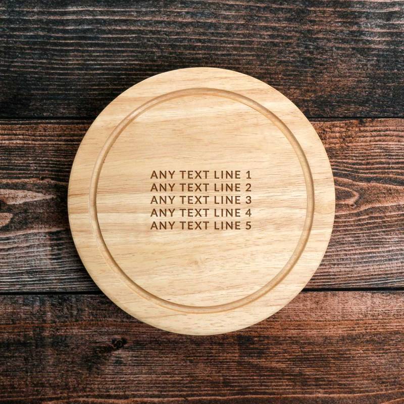 Any Text Engraved Circular Cheeseboard