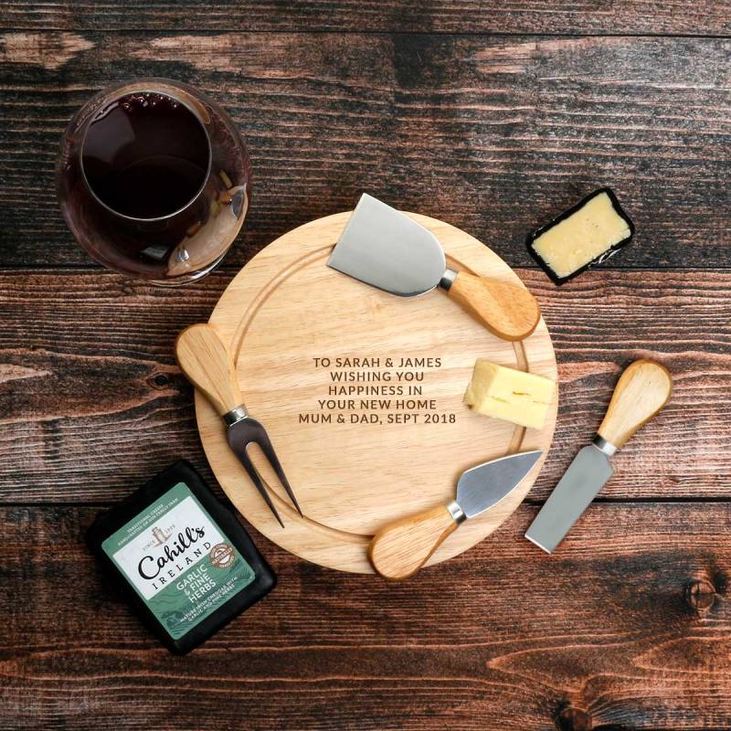 Any Text Engraved Circular Cheeseboard