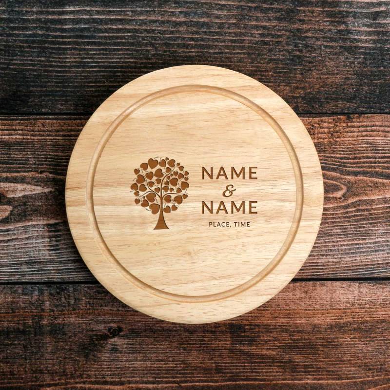 Couples Engraved Circular Cheeseboard