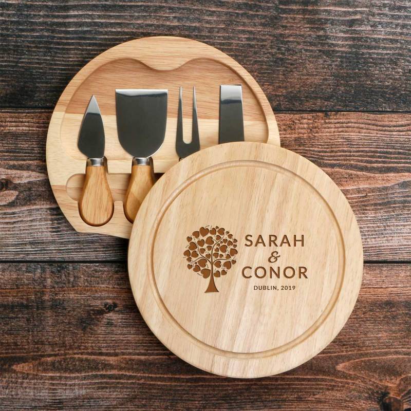 Couples Engraved Circular Cheeseboard