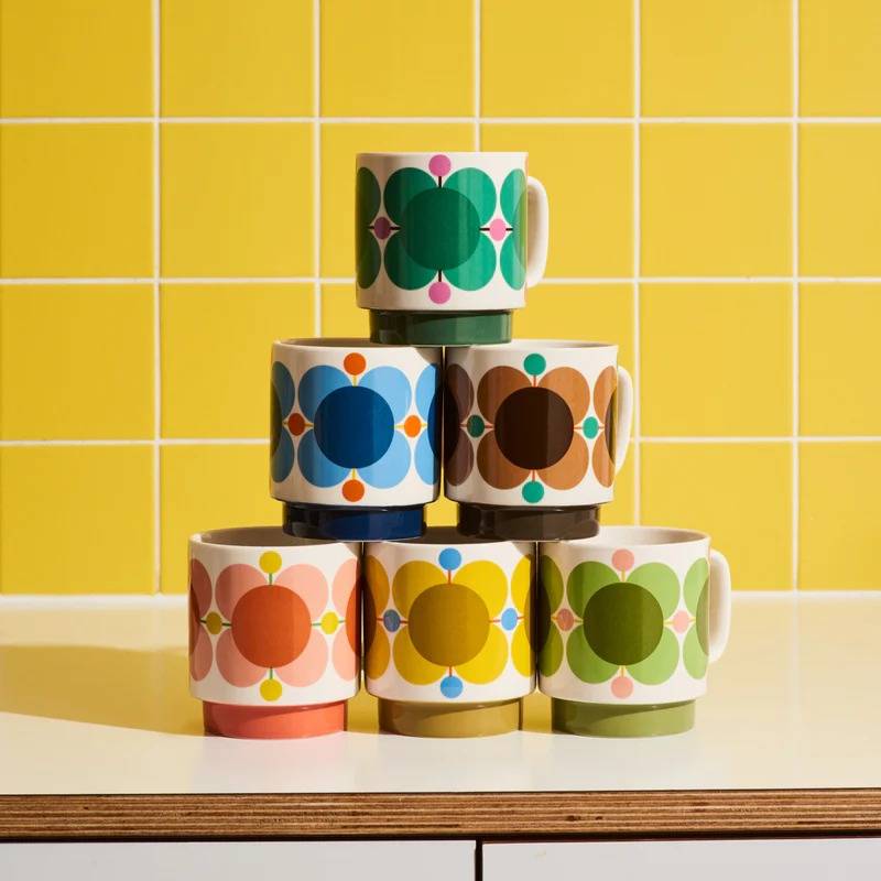 Tipperary Orla Kiely Set of 6 Atomic Flower Mugs