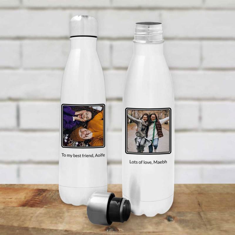 Any Photo And Message - White Personalised Bottle / Flask