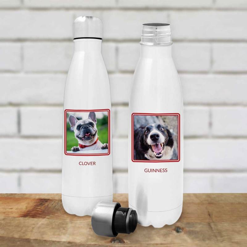 Any Photo And Message - White Personalised Bottle / Flask