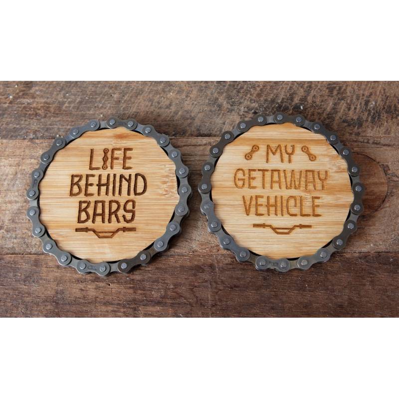 Bike Chain Coasters Set of 2 - My Getaway Vehicle