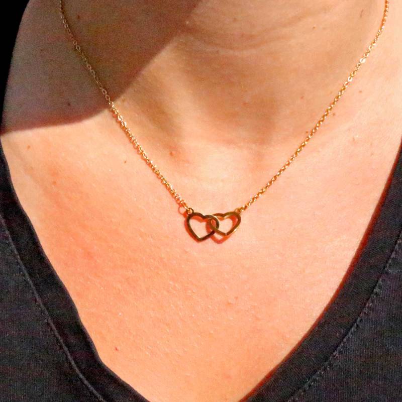 Double Petite Heart Necklace from Dubh Linn