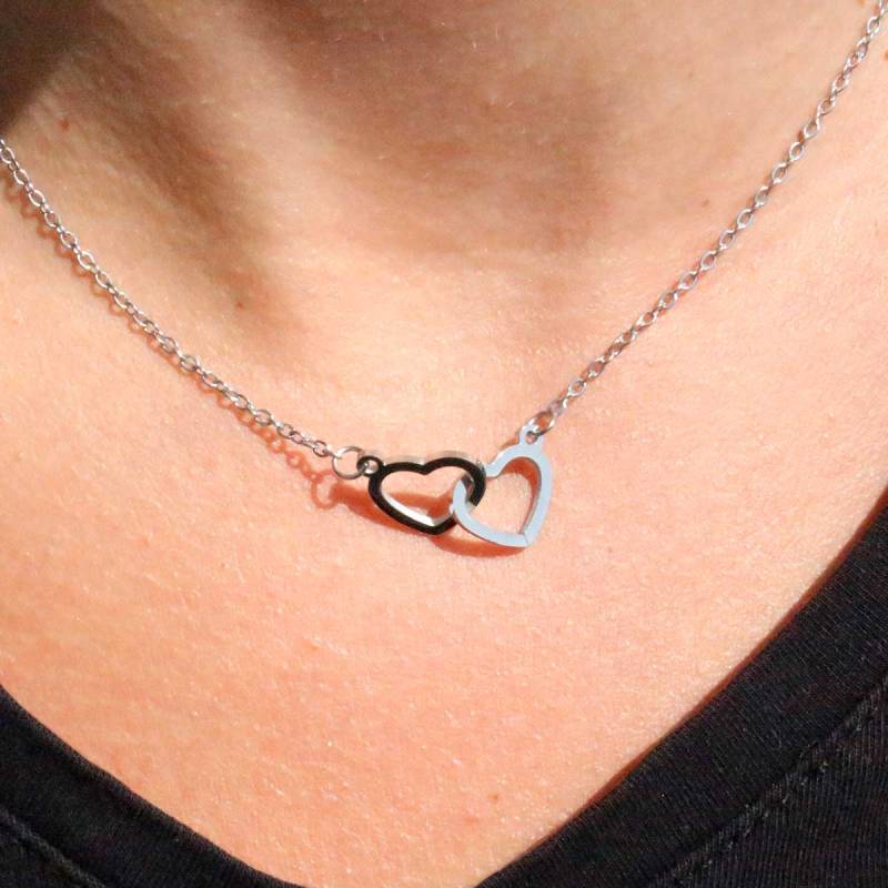 Double Petite Heart Necklace from Dubh Linn