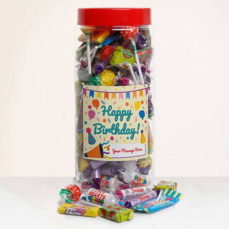 Happy Birthday Personalised Sweets Jar