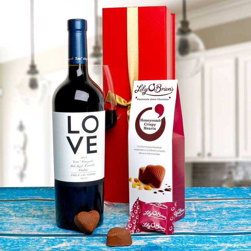 Love Malbec with Chocolate Hearts Hamper