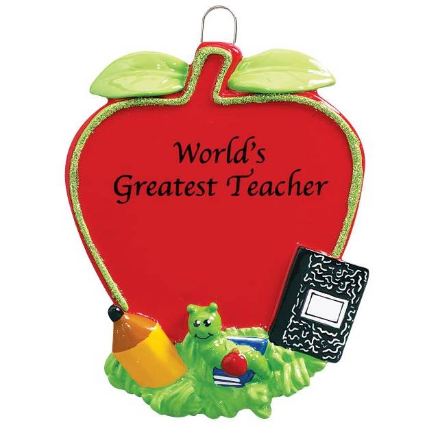 Personalised Christmas Ornament Teachers Apple