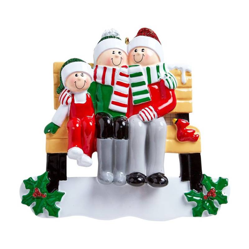 Personalised Christmas Ornament - Park Bench Family