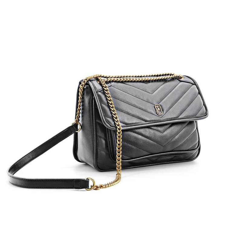 Bordeaux Chevron Black Bag