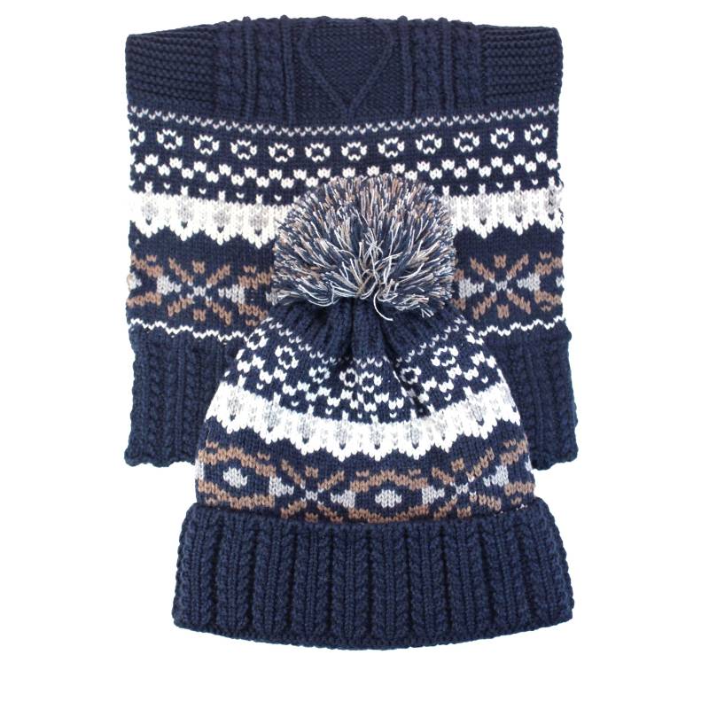 Gent's Fair Isle Hat & Scarf Set