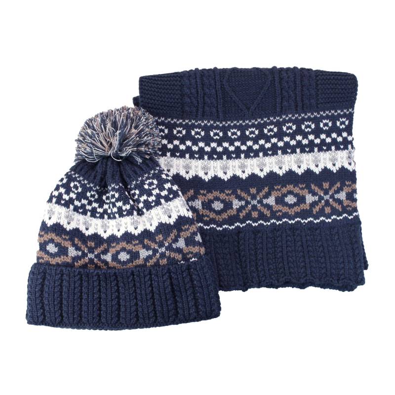 Gent's Fair Isle Hat & Scarf Set