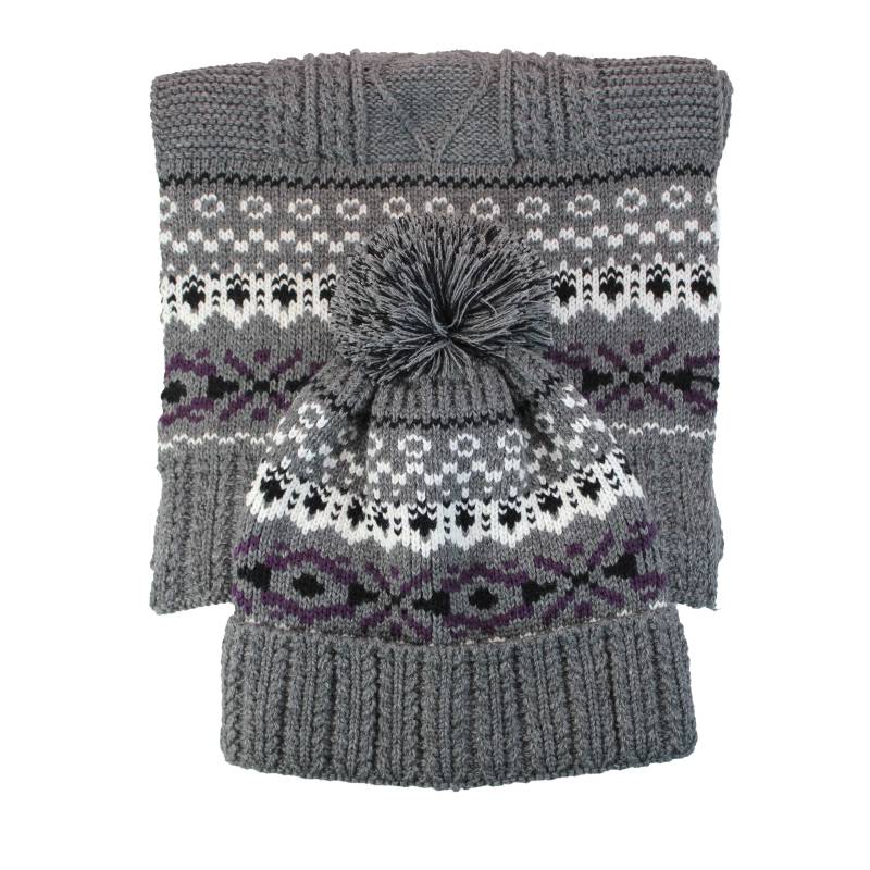 Gent's Fair Isle Hat & Scarf Set