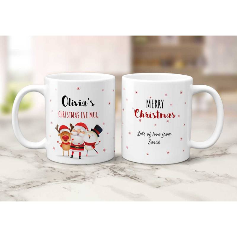 Name's Christmas Eve Mug Santa's Friends - Personalised Mug