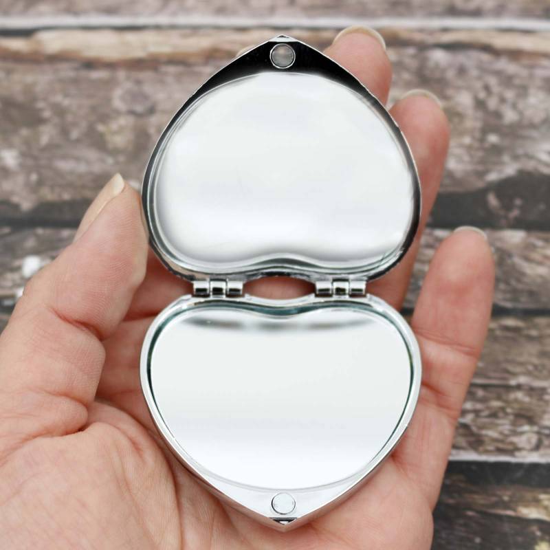 Heart Pocket Mirror - Engraved