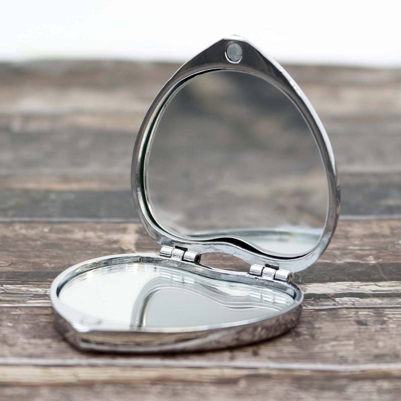 Heart Pocket Mirror - Engraved