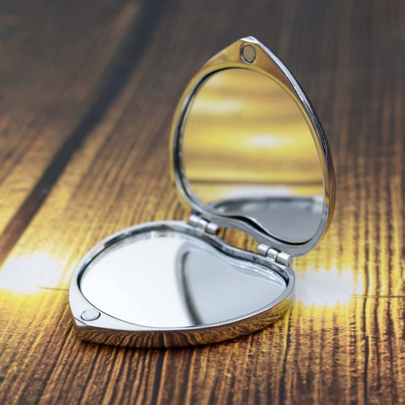 Heart Pocket Mirror - Engraved