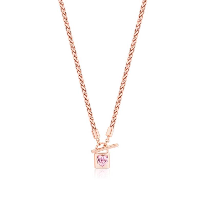 Romi Rose Gold Padlock Bubble Chain Pendant