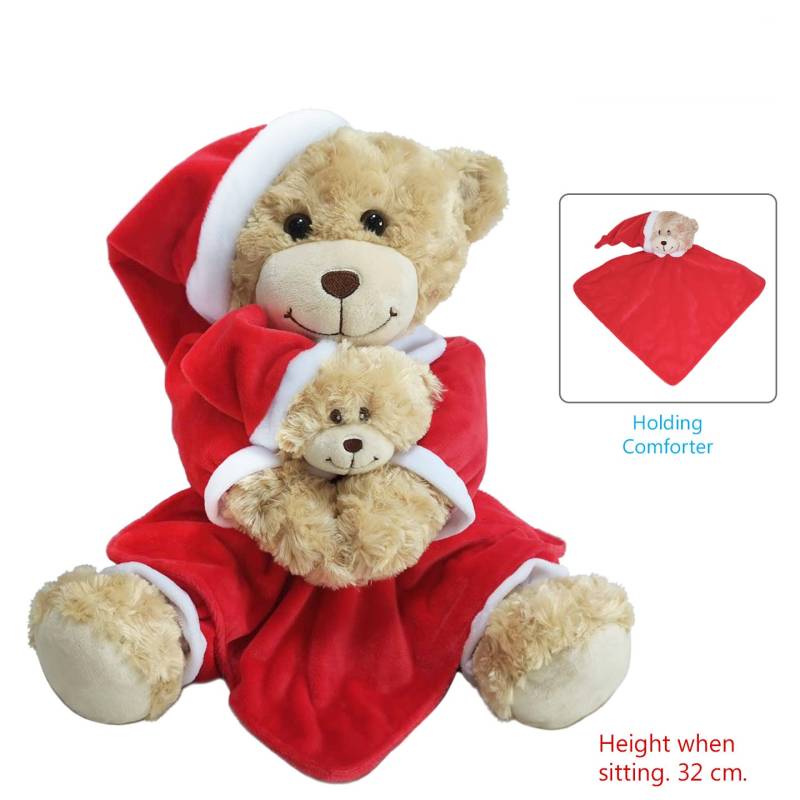 Personalised Christmas Bedtime Bear with Comforter