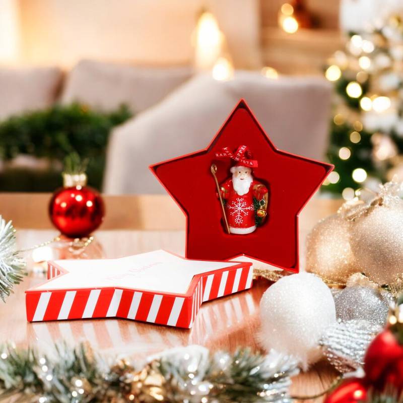 Tipperary Porcelain Santa With Staff Christmas Decoration