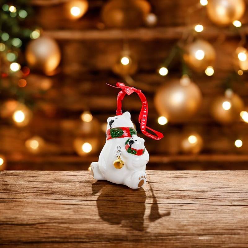 Tipperary Porcelain Polar Bear Christmas Decoration