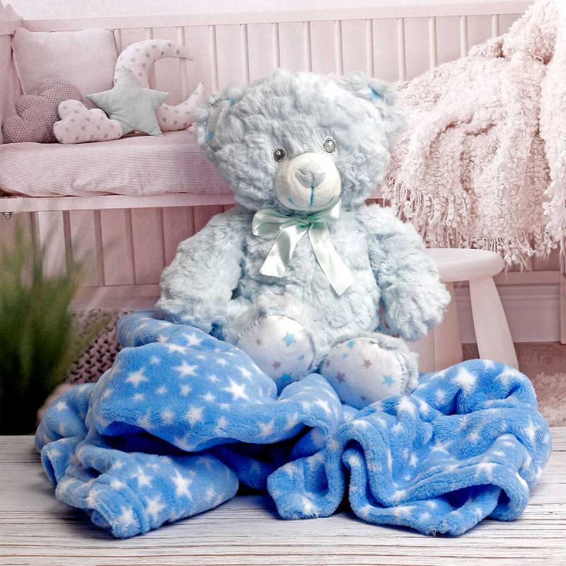 Baby Bear & Blanket (Blue or Pink)