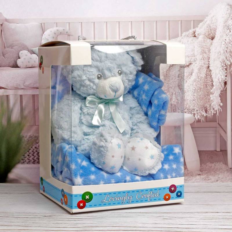 Baby Bear & Blanket (Blue or Pink)