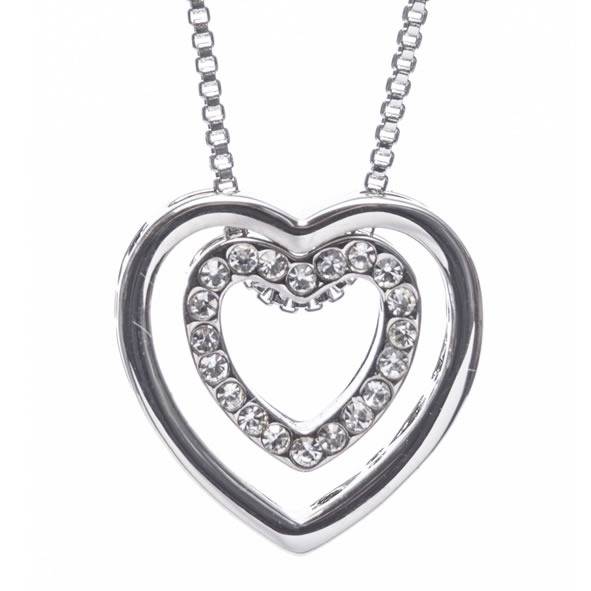 Silver Intertwined Heart Pendant - Newgrange Living