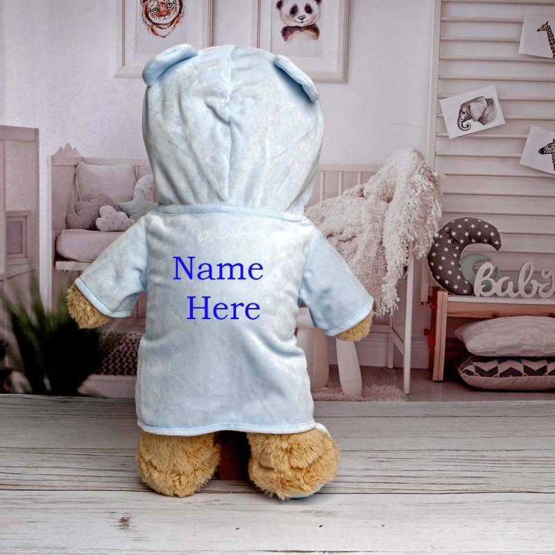 Plush Bear In Slippers & Hooded Robe - Personalised