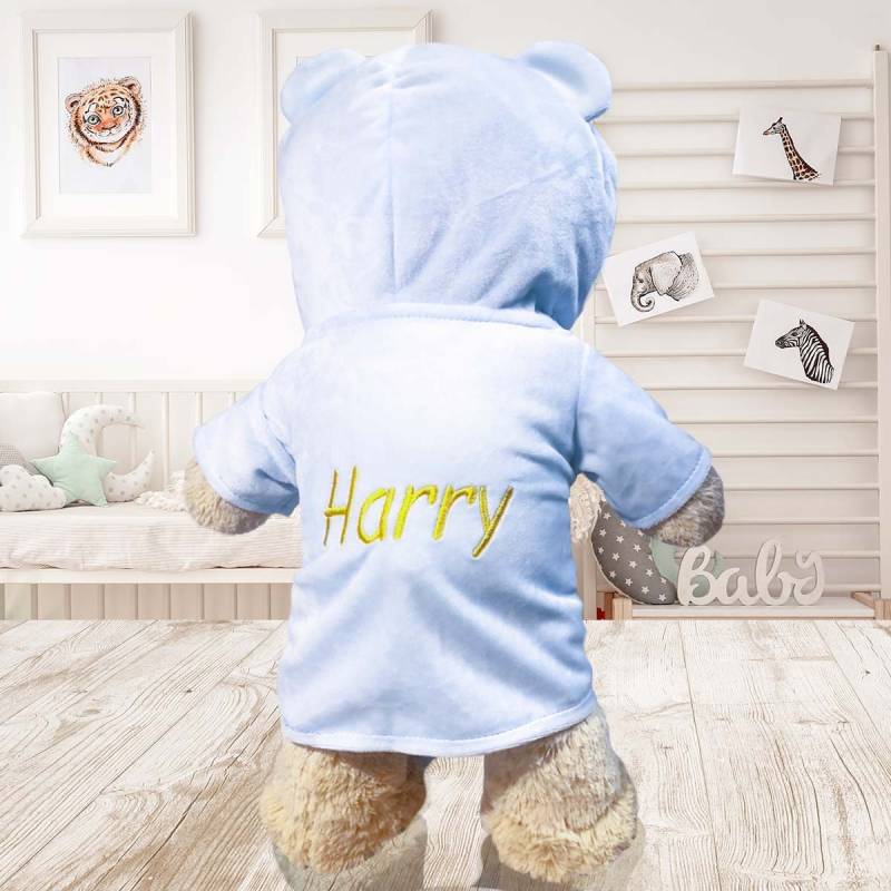 Plush Bear In Slippers & Hooded Robe - Personalised