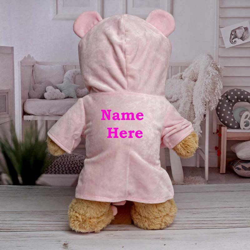 Plush Bear In Slippers & Hooded Robe - Personalised