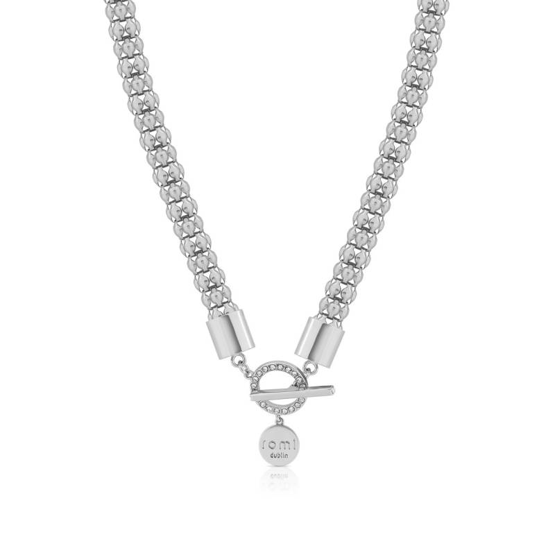 Romi Silver Popcorn Chain Bar Necklace