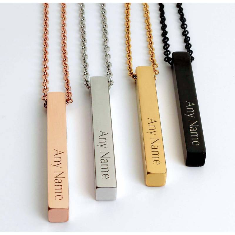 Personalised 3D Bar Necklace