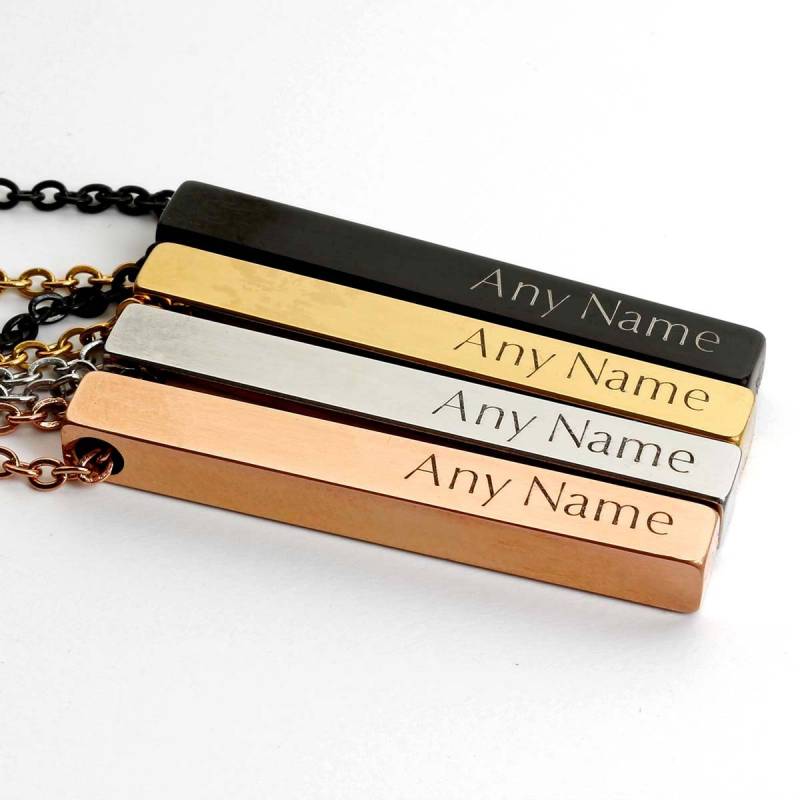 Personalised 3D Bar Necklace