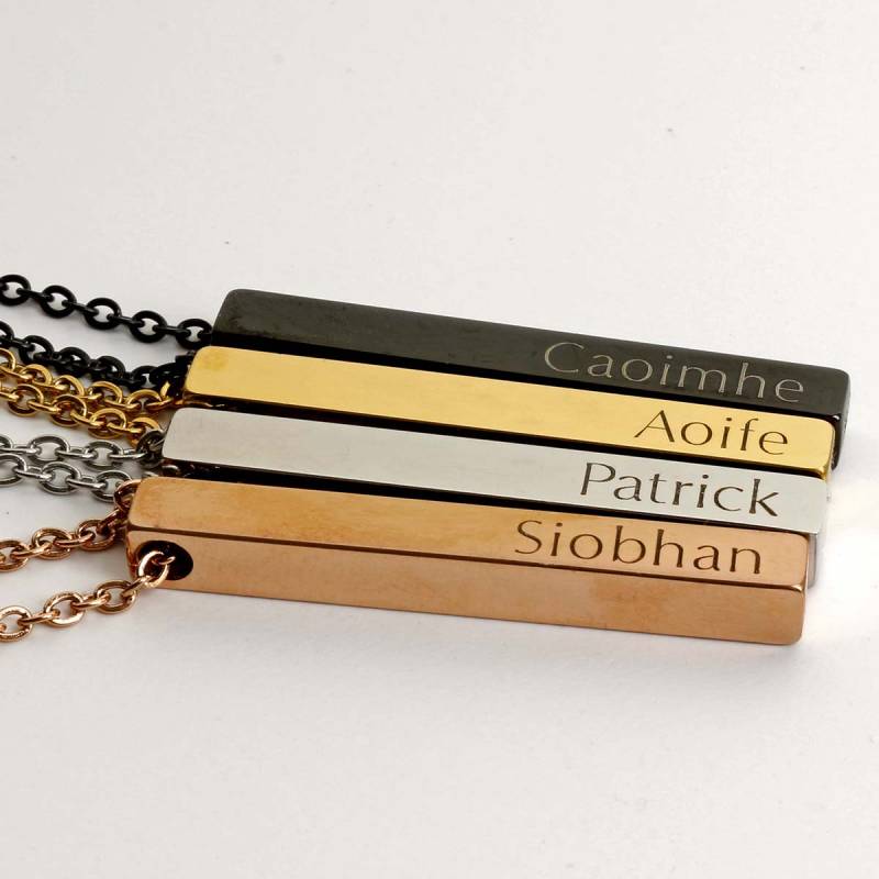 Personalised 3D Bar Necklace