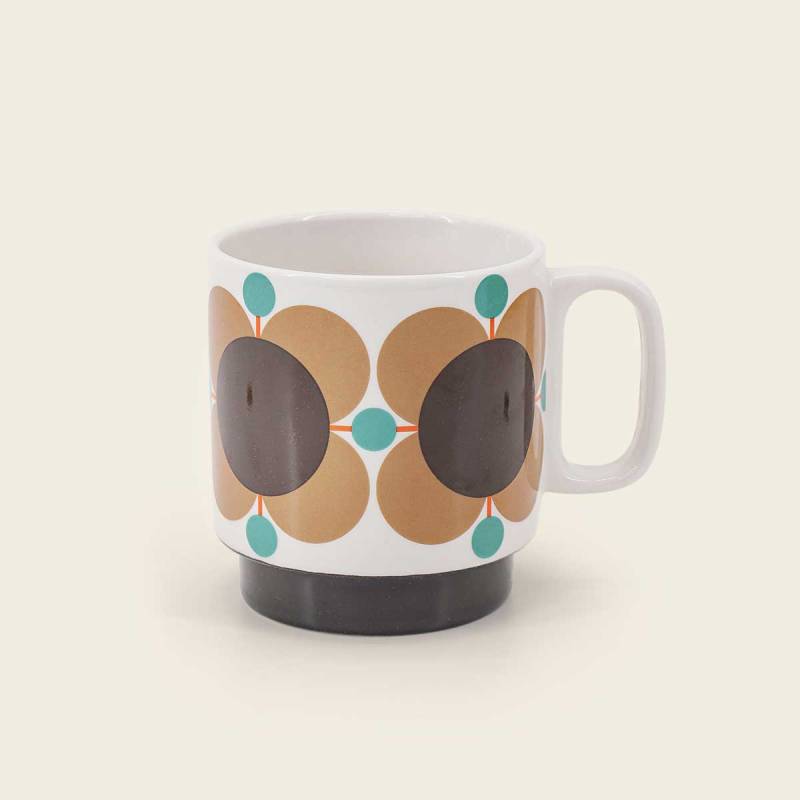 Orla Kiely Atomic Flower Jewel Set of 2 Latte Mugs