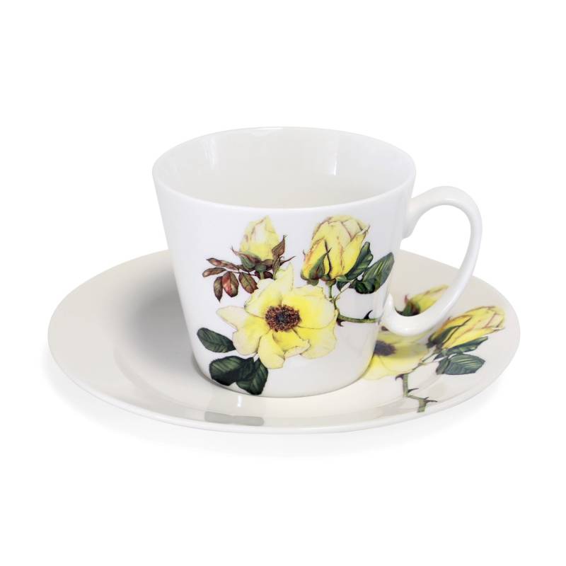 Botanical Studio Set of 2 Cups & Saucers Rose & Iris