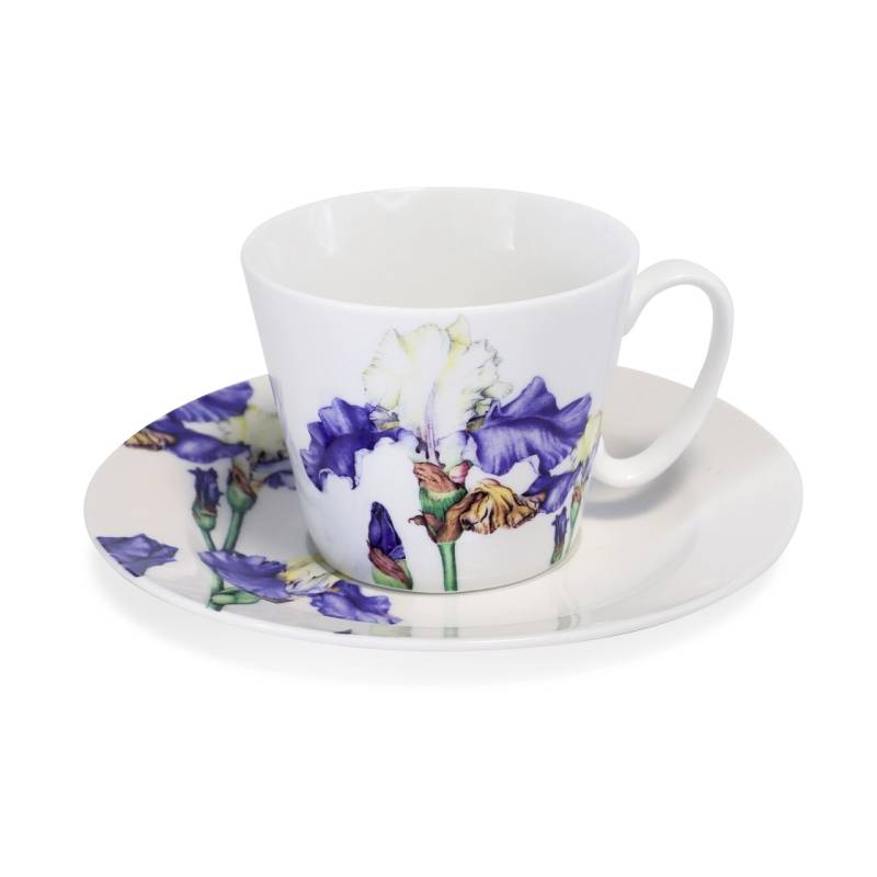 Botanical Studio Set of 2 Cups & Saucers Rose & Iris