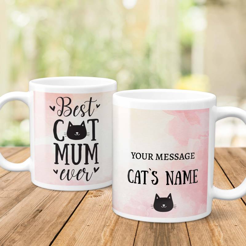 Best Cat Mum Any Message - Personalised Mug