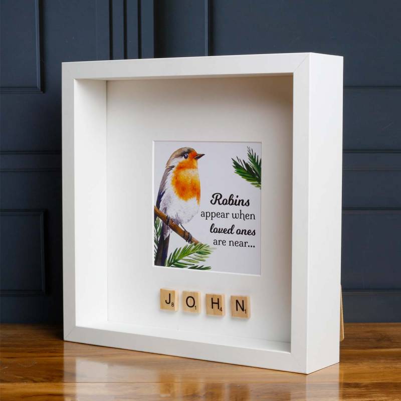 Personalised Robin Mounted Print - Grief is Just Love...