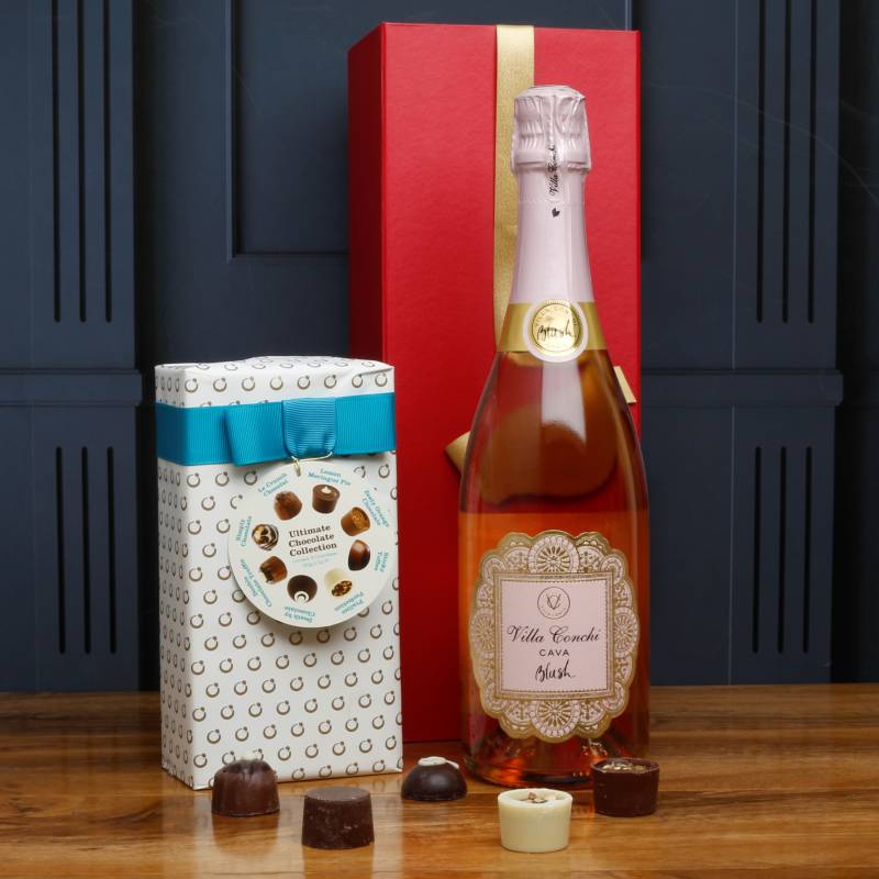 Full Sparkling Blush Cava and Irish Chocolates