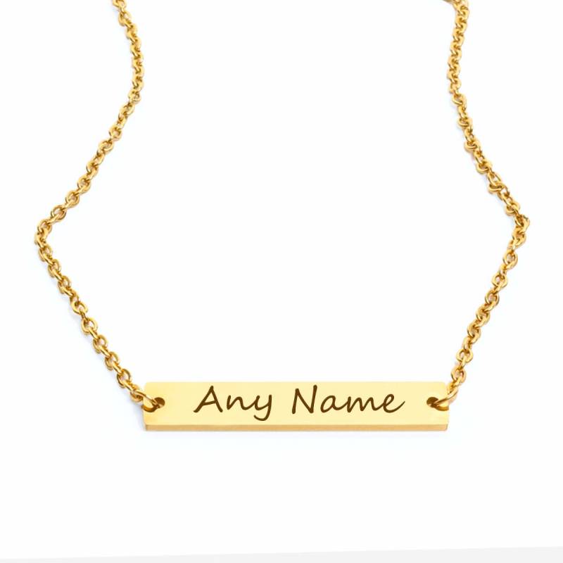 Any Name Personalised Flat Bar Necklace