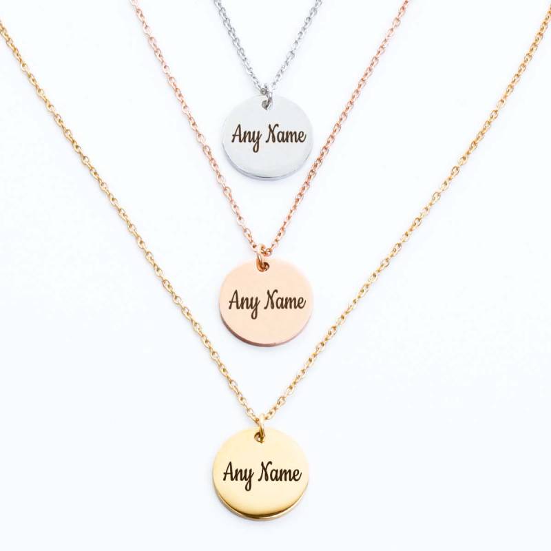 Personalised Round Pendant Necklace