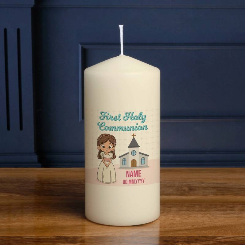 First Holy Communion Girl - Personalised Candle