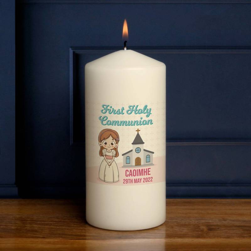 First Holy Communion Girl - Personalised Candle