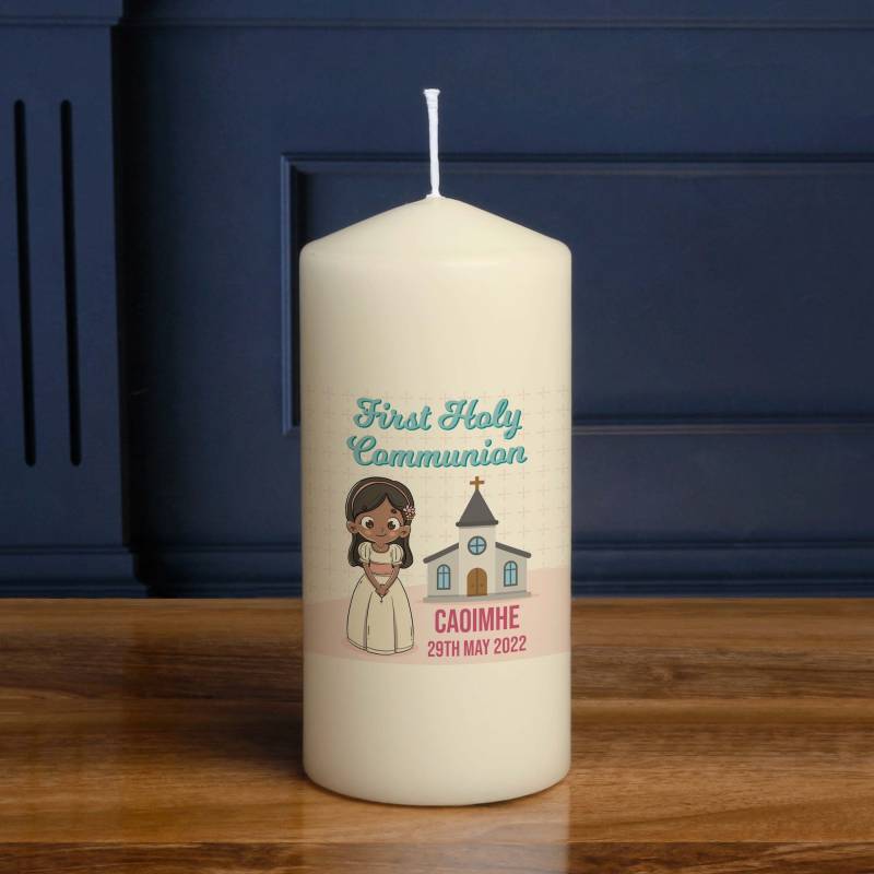 First Holy Communion Girl - Personalised Candle